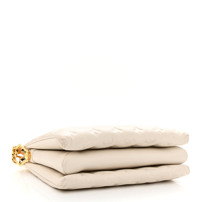 Louis Vuitton Lambskin Embossed Monogram Coussin PM Beige Cream 4 of 11