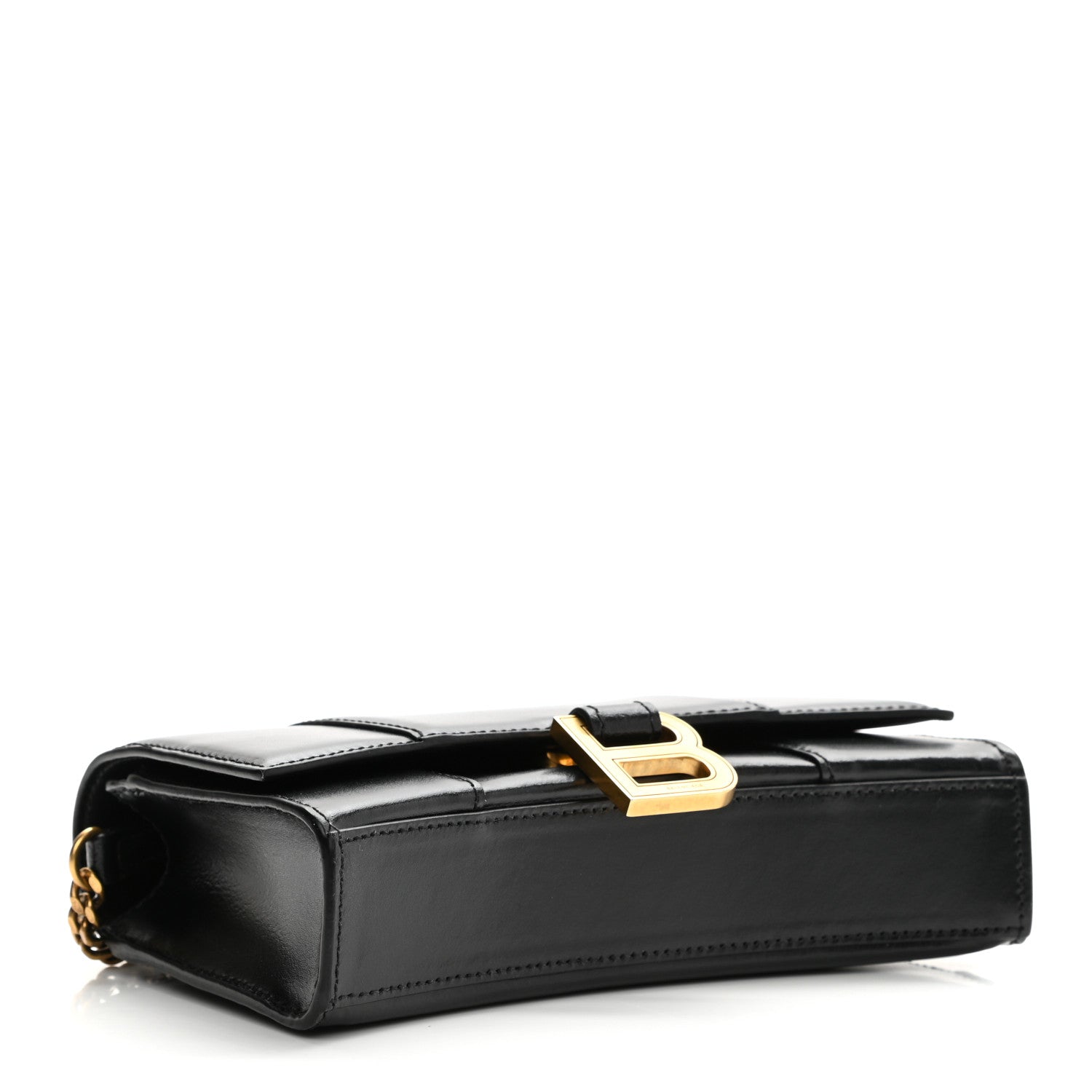 Balenciaga Shiny Box Calfskin Hourglass Chain Bag Black 4 of 7