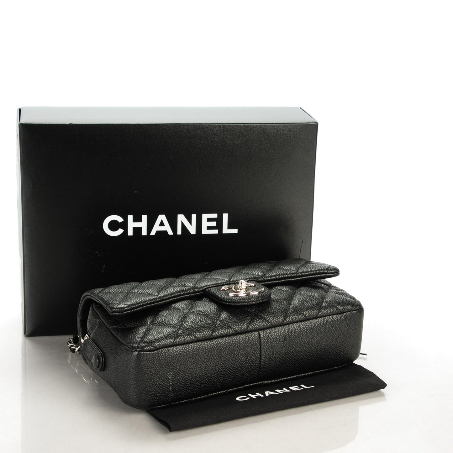 Caviar Quilted Medium Easy Flap Black