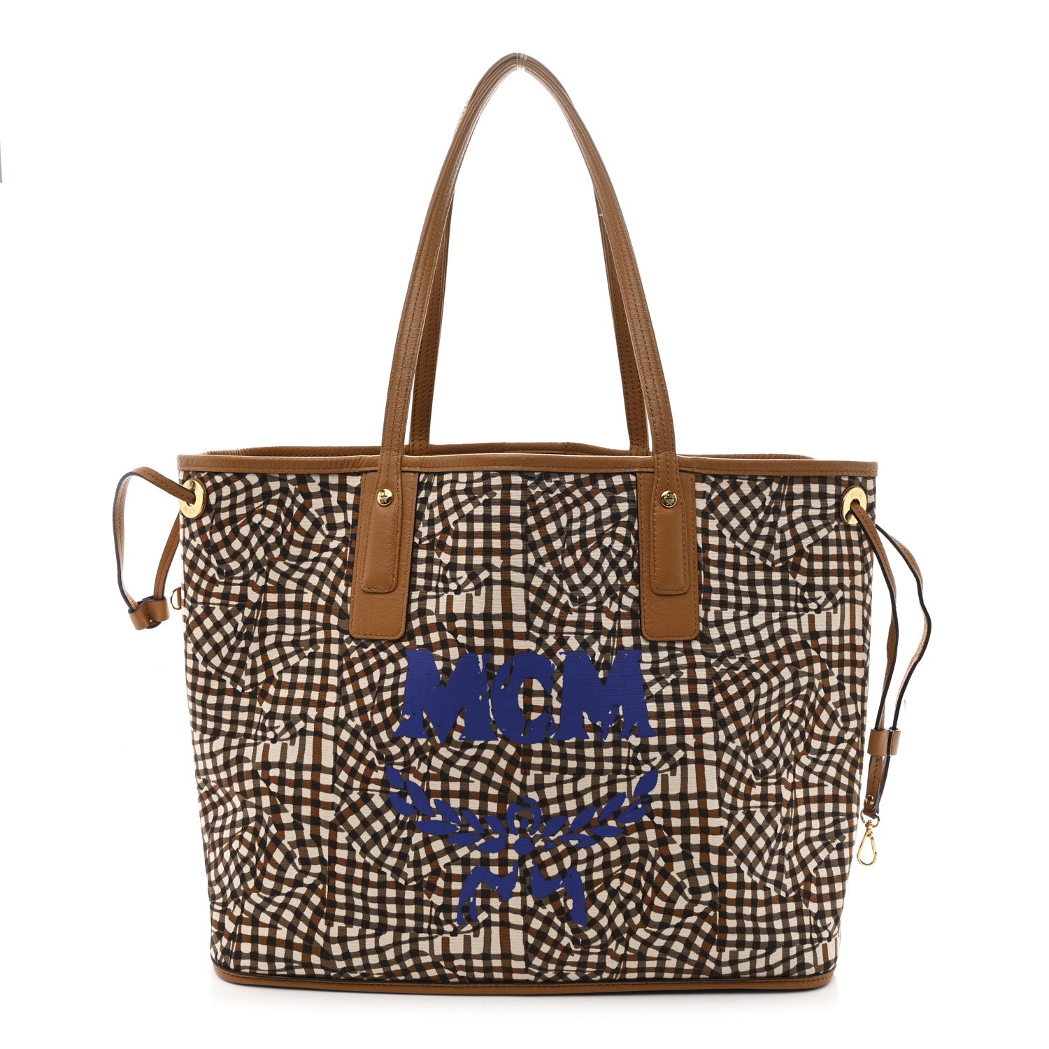 MCM Visetos Medium Liz Reversible Shopper Tote Cognac 3 of 16