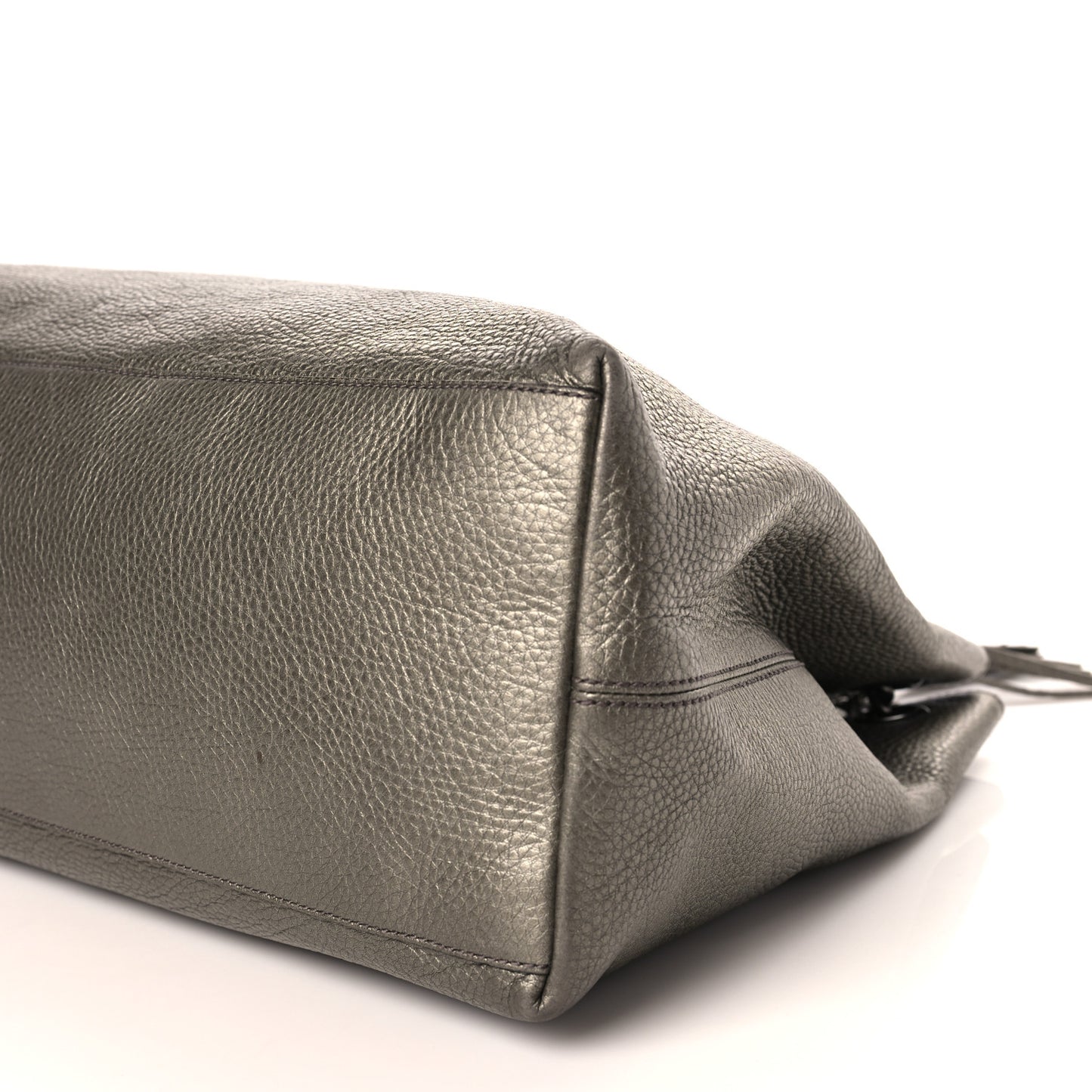 Metallic Pebbled Calfskin Large Soho Chain Shoulder Bag Golden Beige