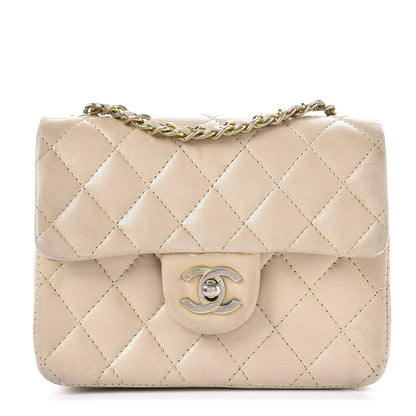 Chanel Lambskin Quilted Mini Rectangular Flap Beige 1 of 17