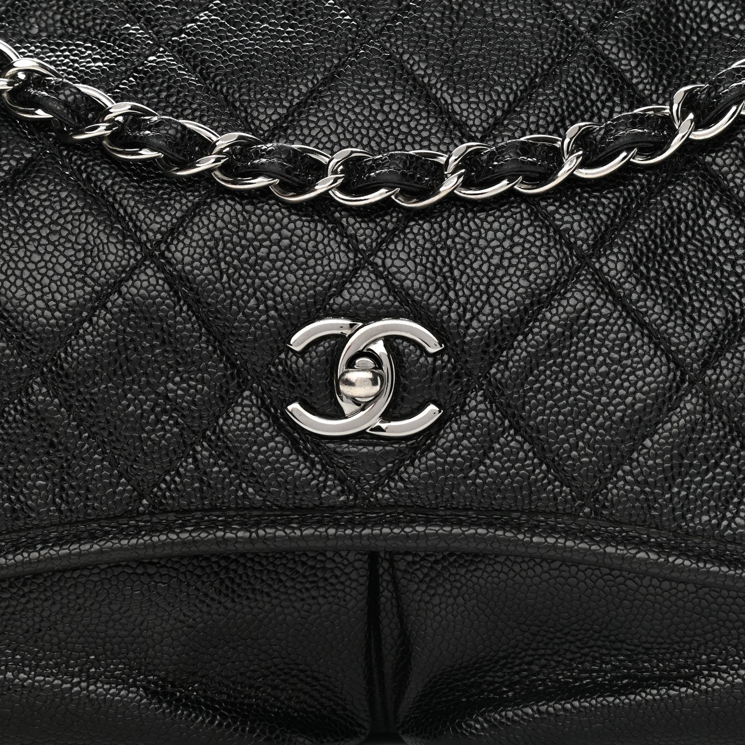 Chanel Grained Calfskin Medium Natural Beauty Flap Black 7 of 9