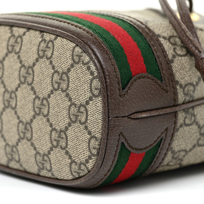 Gucci GG Supreme Monogram Web Mini Ophidia Bucket Bag Brown 9 of 10