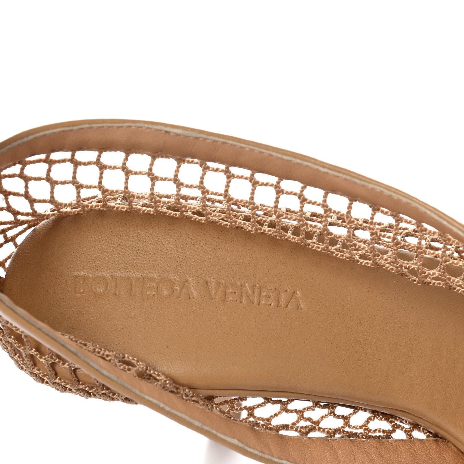 Bottega Veneta Mesh Nappa Chunky Chain Sandals 36.5 Beige Pony 7 of 7
