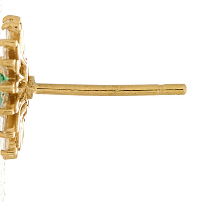 Suzanne Kalan 18K Yellow Gold Diamond Emerald Bold Spark Stud Earrings 5 of 6