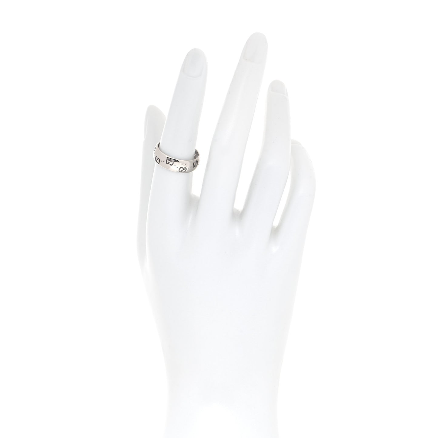 18K White Gold 6mm Icon Band Ring 54 7
