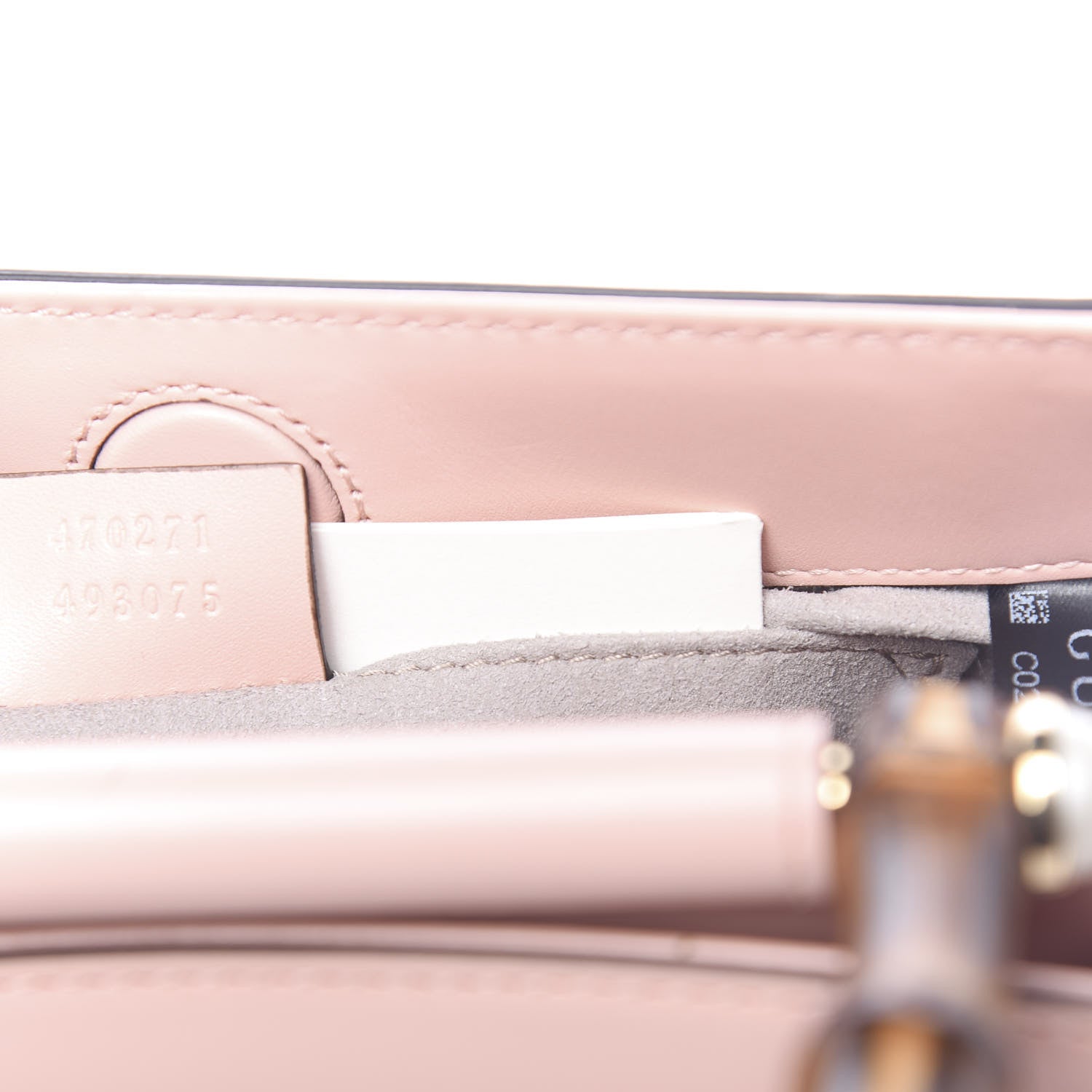 Gucci Nappa Bamboo Web Mini Nymphaea Top Handle Bag Perfect Pink Mystic White 8 of 11