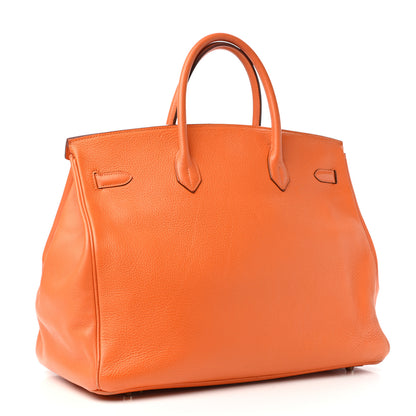 Hermes Taurillon Clemence Birkin 40 Orange 3 of 14