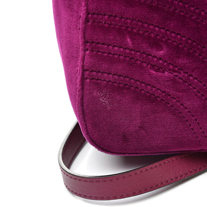 Gucci Velvet Matelasse Medium GG Marmont Shoulder Bag Fuchsia Violet Cyclamen 14 of 16