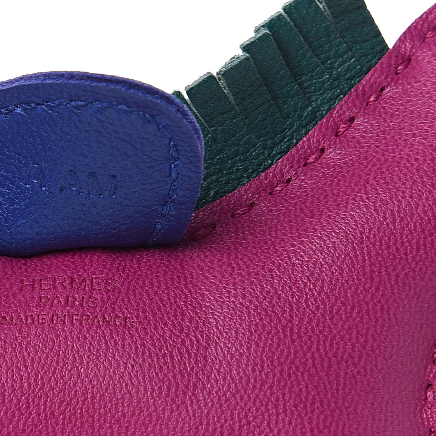 Hermes Milo Lambskin Grigri Rodeo Horse Bag Charm PM Rose Pourpre Bleu Electrique Malachite 4 of 5