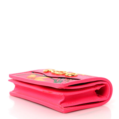 Gucci Calfskin Flora Print Zumi Card Case Fuxia Fluo 9 of 12