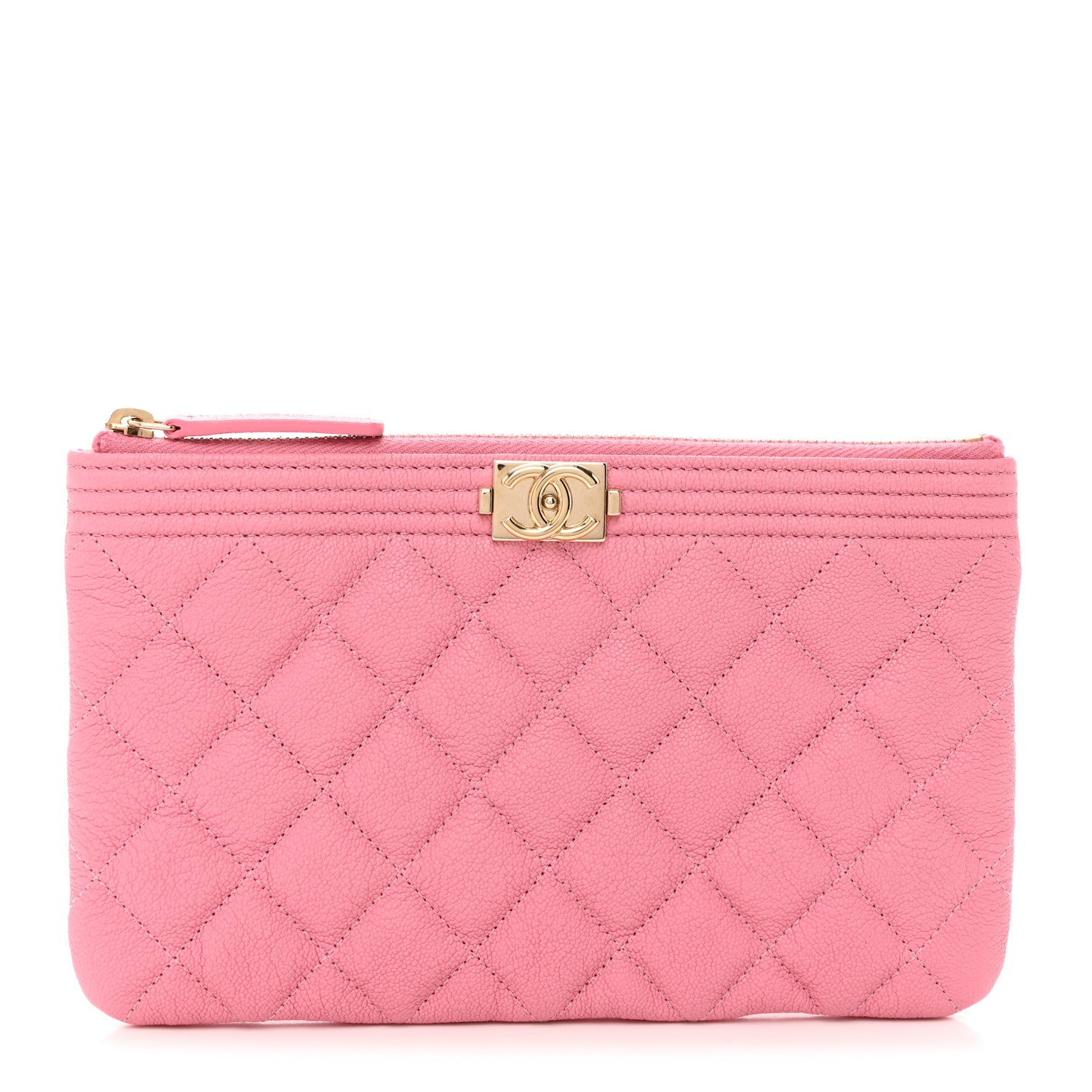 Chanel Caviar Quilted Small Boy Cosmetic Case Pink 1 of 8