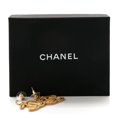 Chanel CC Drop Earrings Matte Gold 5 of 5