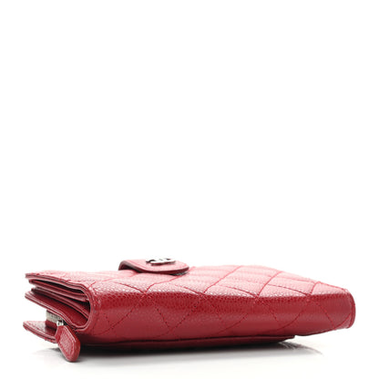 Chanel Caviar Quilted Zipped Pocket Wallet Red 4 of 10