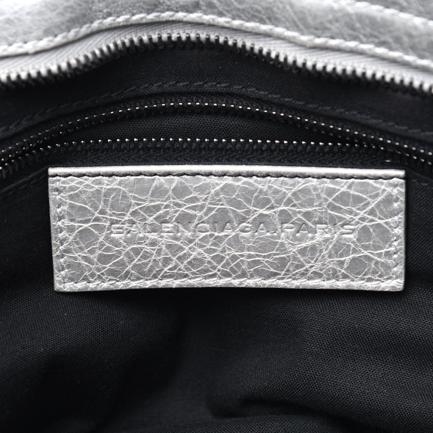 Metallic Agneau Classic Palladium Hardware City Silver