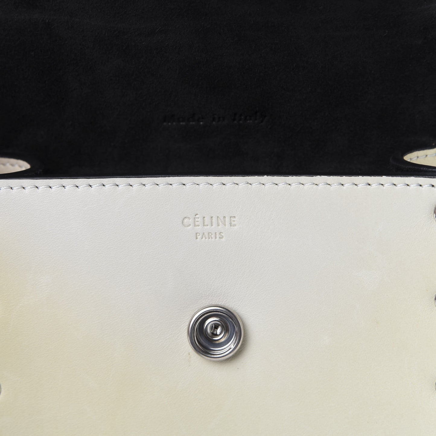 Natural Calfskin Small Square With Pocket White