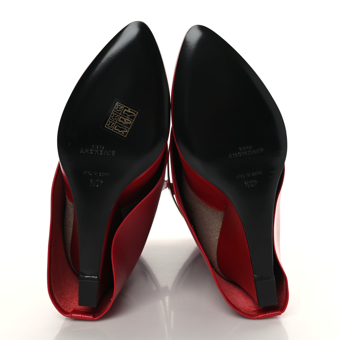 Calfskin Shark Lock Ankle Boots 40.5 Red