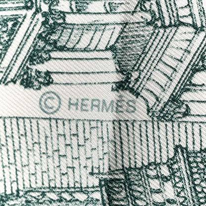 Hermes Silk A l'Ombre des Pivoines Scarf 90 White Orange Vert 4 of 10