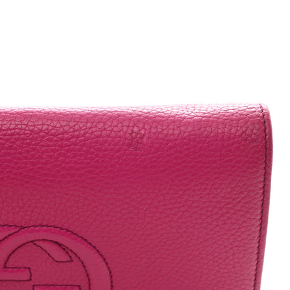 Gucci Pebbled Calfskin Soho Wallet on Chain Bright Bougainvillea 10 of 11