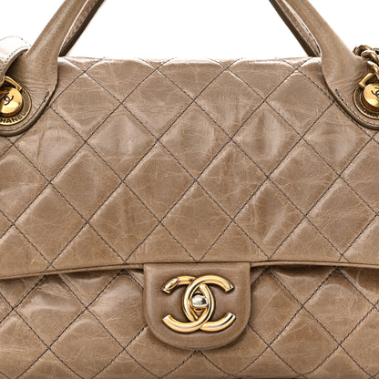Chanel Glazed Calfskin Castle Rock Medium Flap Dark Beige 8 of 13