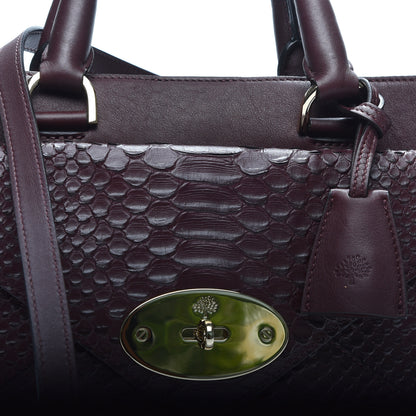 Mulberry Silky Calfskin Snakeskin Small Willow Tote Oxblood 9 of 10