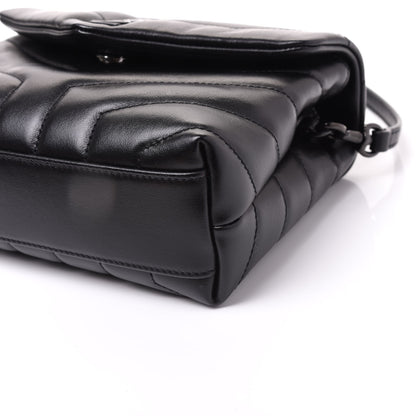 Saint Laurent Calfskin Y Quilted Monogram Toy Loulou Crossbody Bag Black 6 of 8