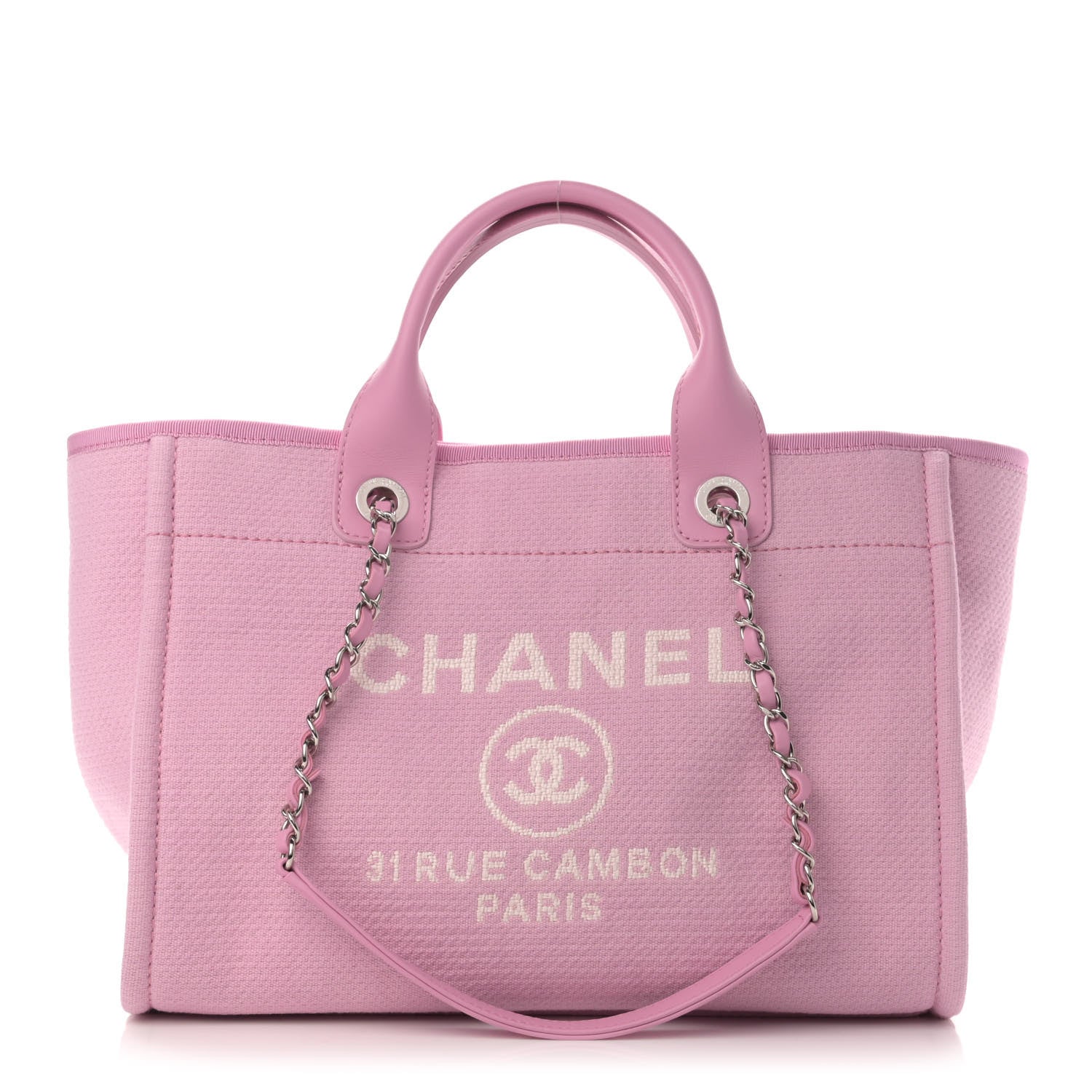 Chanel Mixed Fibers Small Deauville Tote Dark Pink 3 of 11