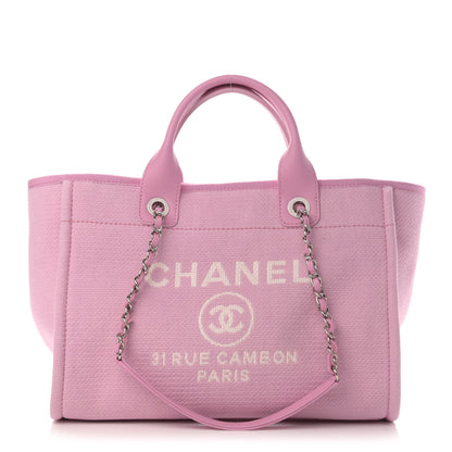 Chanel Mixed Fibers Small Deauville Tote Dark Pink 3 of 11