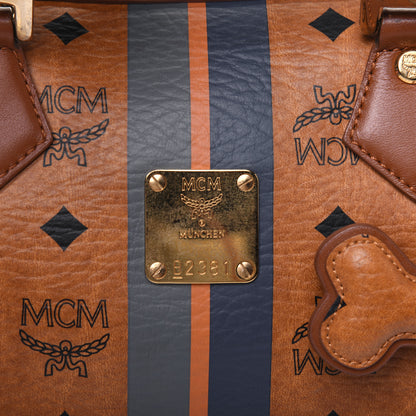MCM Visetos Dog Bone Boston Bag Cognac 8 of 16