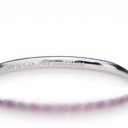 Tiffany 18K White Gold Pink Sapphire Metro Ring 53 6.5 5 of 5