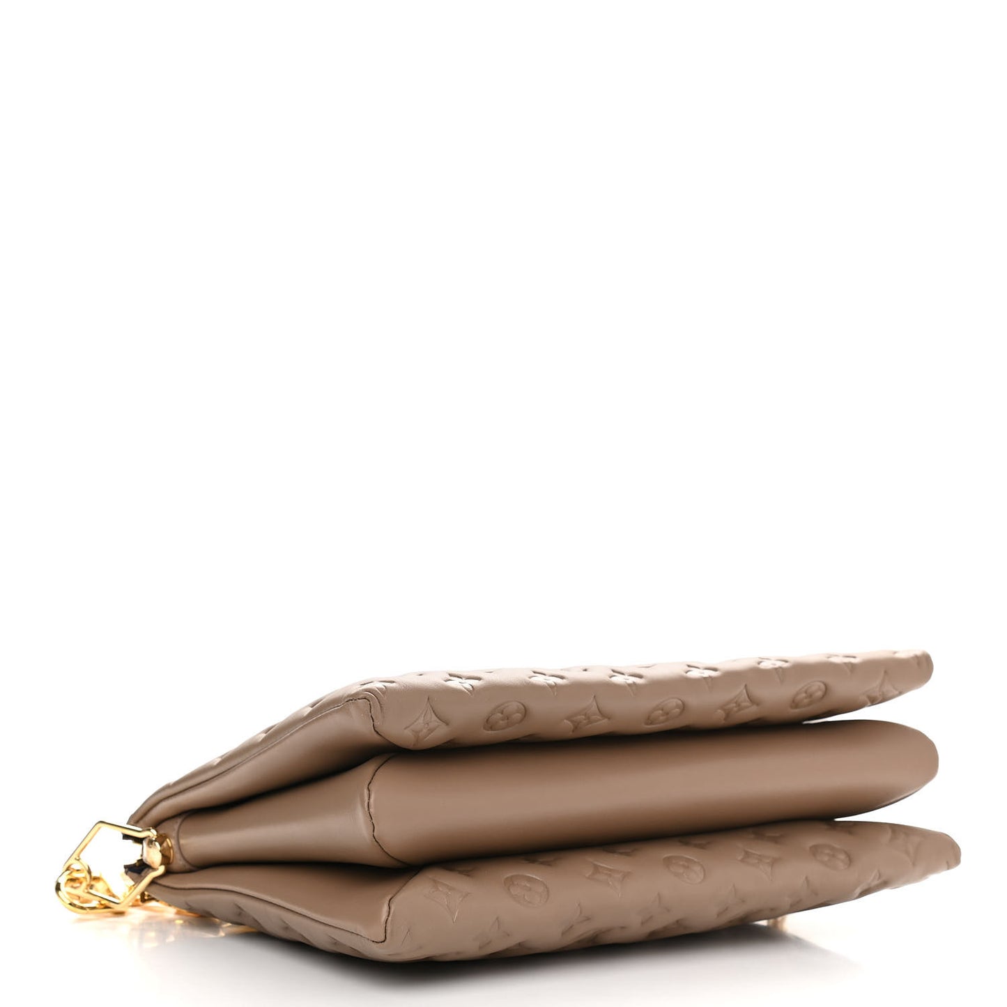 Lambskin Embossed Monogram Coussin MM Taupe