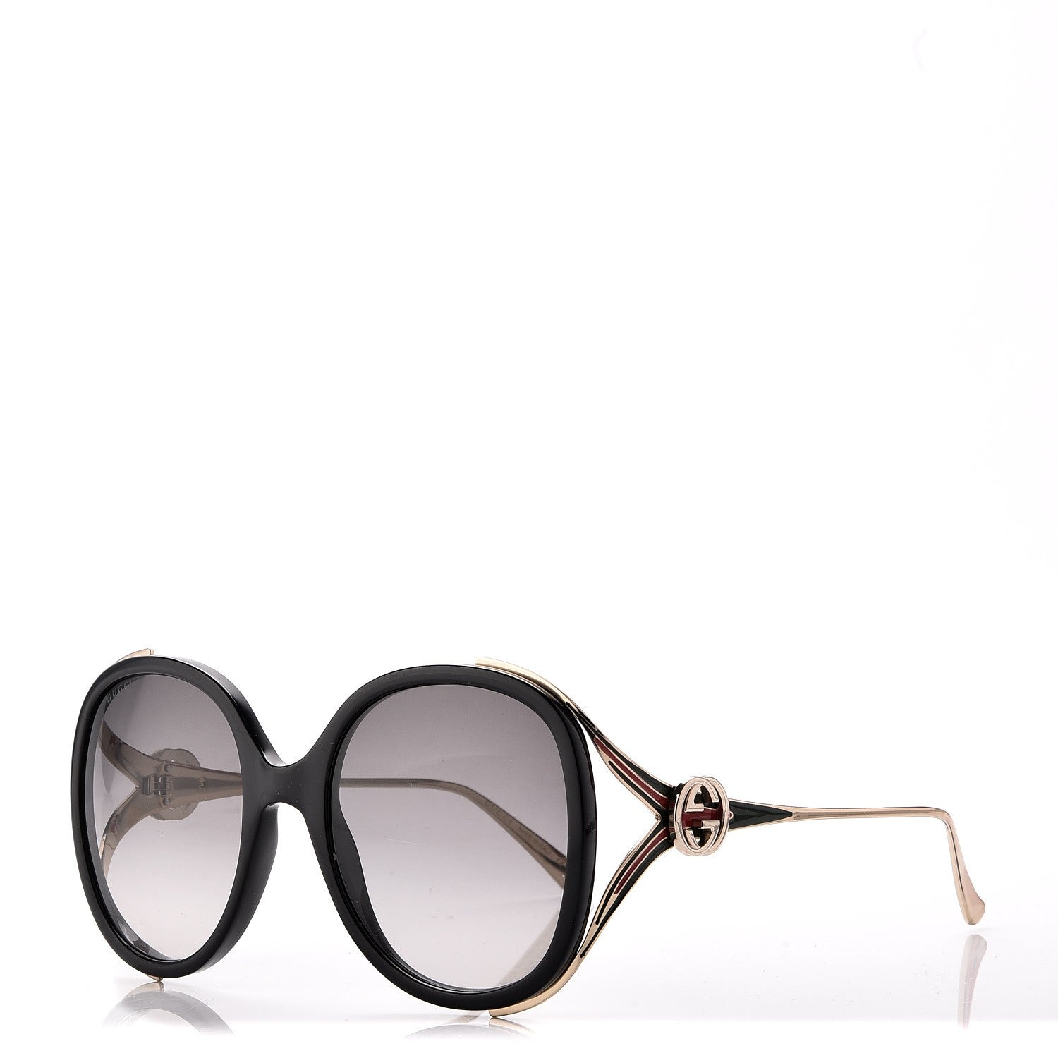 Gucci Round Frame Injected GG0226S Sunglasses Black 1 of 8