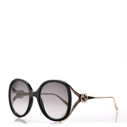 Gucci Round Frame Injected GG0226S Sunglasses Black 1 of 8