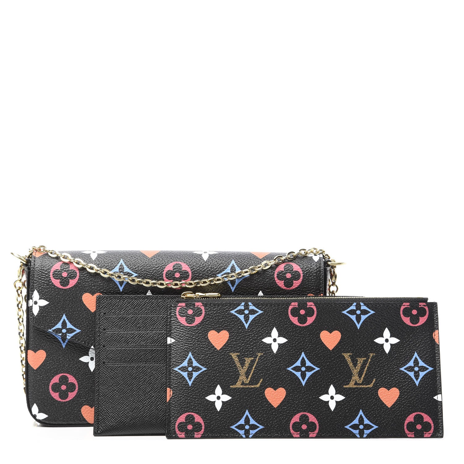 Louis Vuitton Game On Felicie Chain Wallet Black 1 of 12