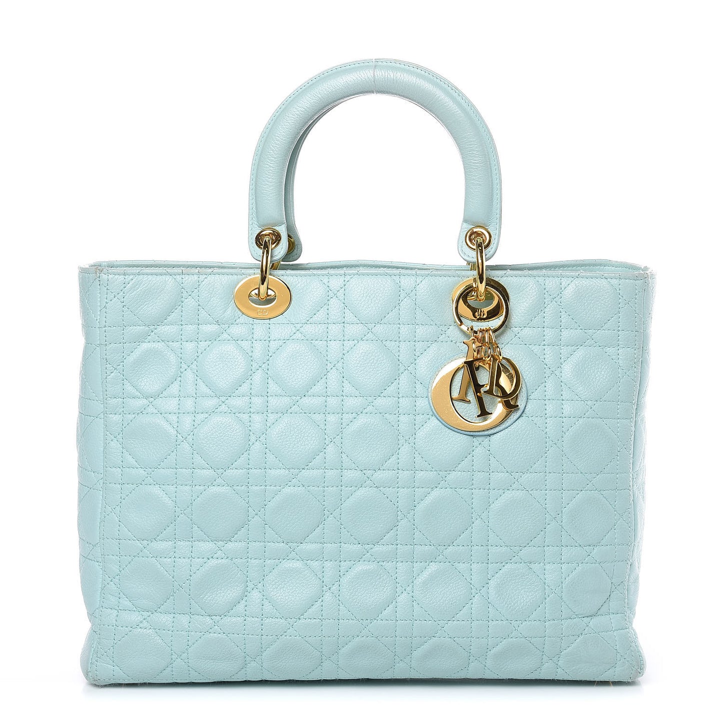 Lambskin Cannage Large Lady Dior Light Blue