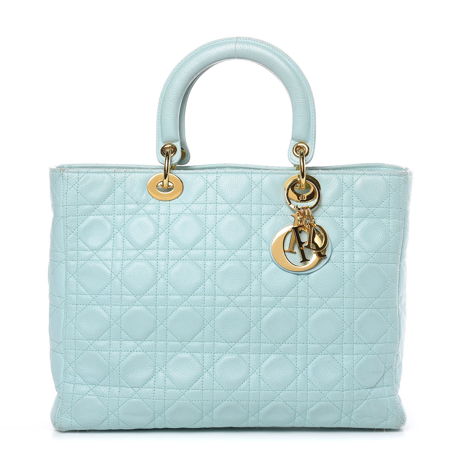 Christian Dior Lambskin Cannage Large Lady Dior Light Blue 1 of 12