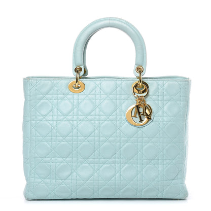 Christian Dior Lambskin Cannage Large Lady Dior Light Blue 1 of 12