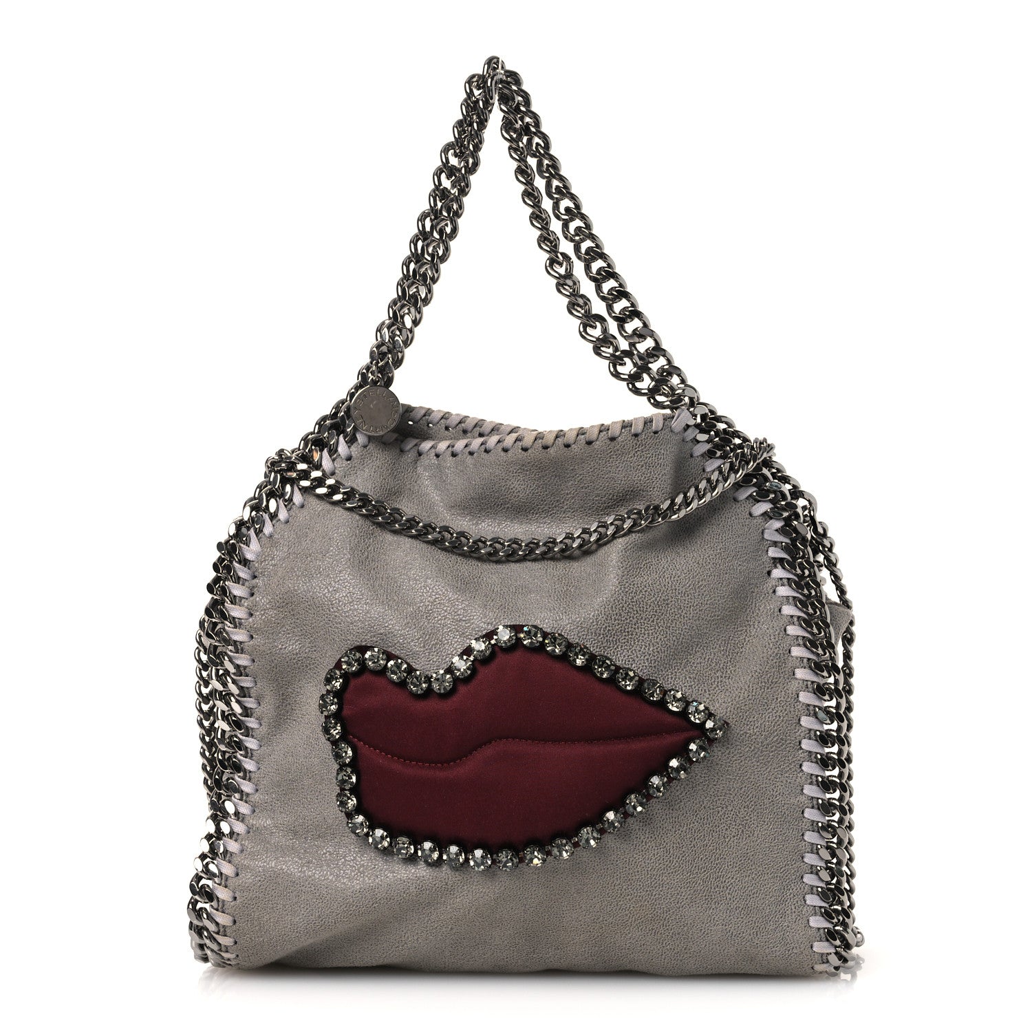 Stella McCartney Shaggy Deer Mini Lips Falabella Fold Over Tote Grey 1 of 12