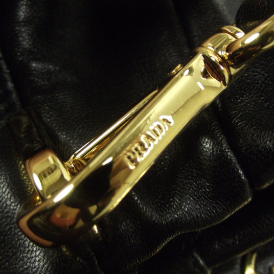 Prada Nappa Stripes Shoulder Bag Black 8 of 11