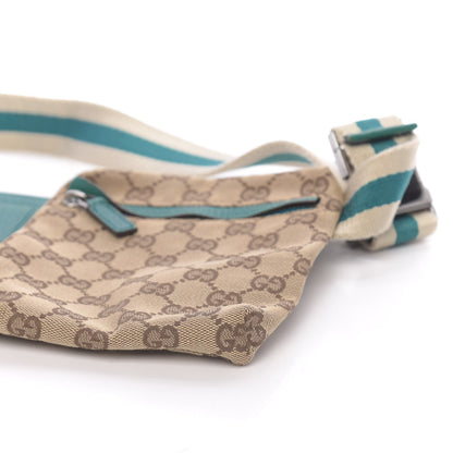 Gucci GG Monogram Web Double Pocket Belt Bag Turquoise 9 of 11