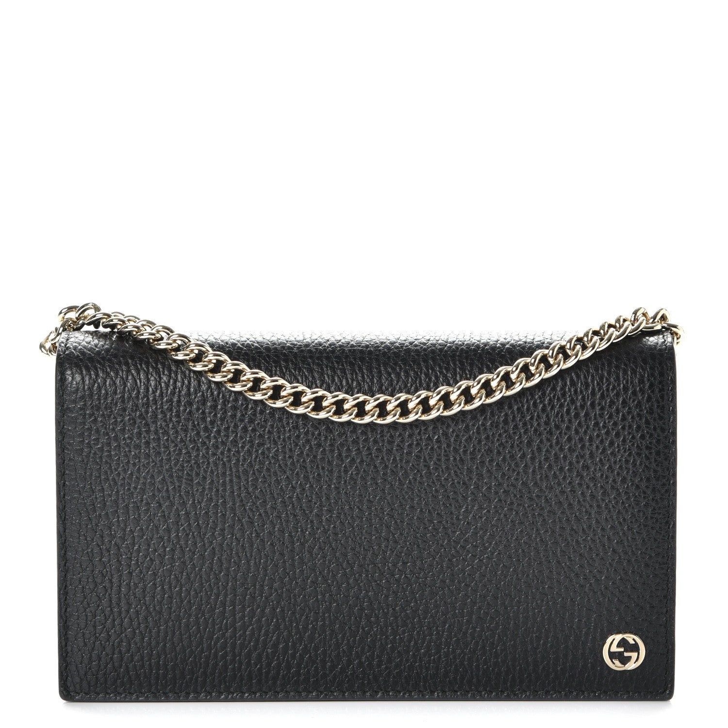 Gucci Dollar Calfskin Medium Betty Chain Wallet Black 1 of 8