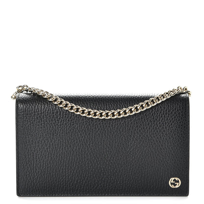Gucci Dollar Calfskin Medium Betty Chain Wallet Black 1 of 8