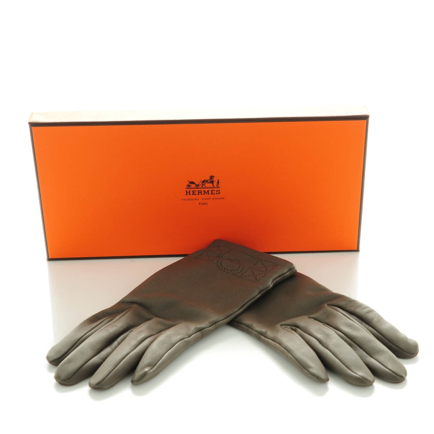 Lambskin Perforated Medor Gloves 7.5 Etain