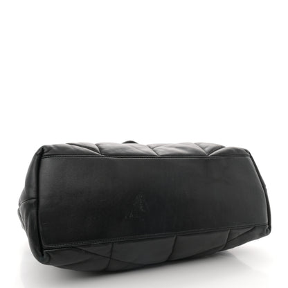 Saint Laurent Lambskin Quilted Medium Loulou Puffer Monogram Chain Satchel Black 4 of 13