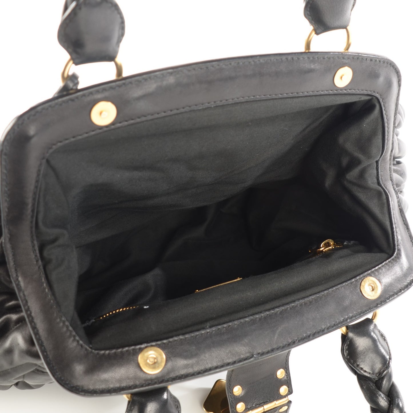 Nappa Matelasse Coffer Frame Tote Nero Black