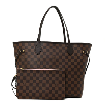Louis Vuitton Damier Ebene Neo Neverfull MM Rose Ballerine 1 of 15