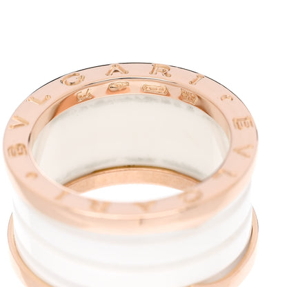 Bulgari 18K Rose Gold White Ceramic B.Zero1 Four-Band Ring 54 6.75 4 of 5