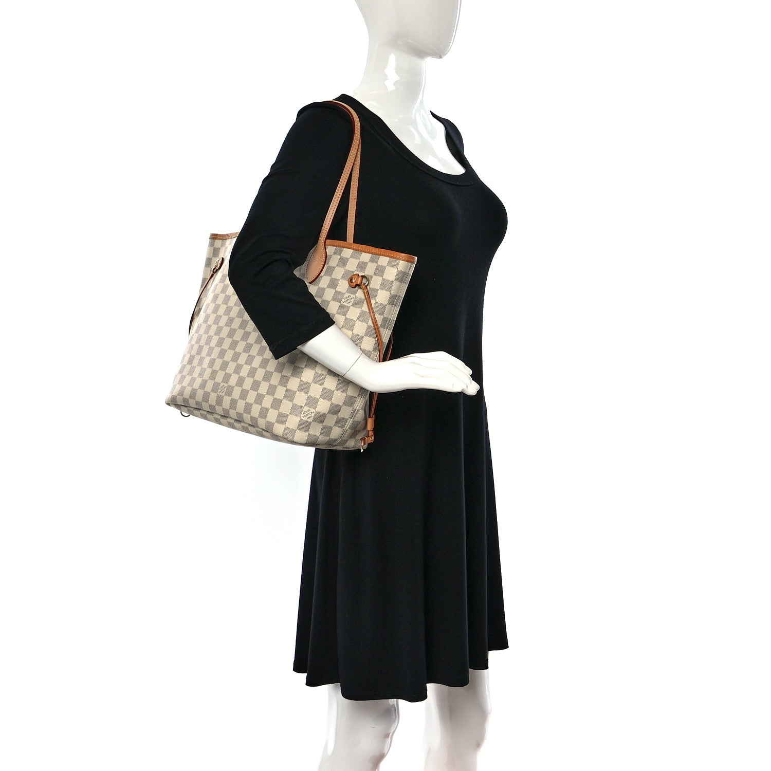 Louis Vuitton Damier Azur Neo Neverfull MM Rose Ballerine 2 of 18