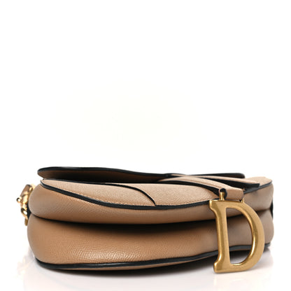 Christian Dior Grained Calfskin Saddle Bag With Strap Warm Taupe 4 of 9